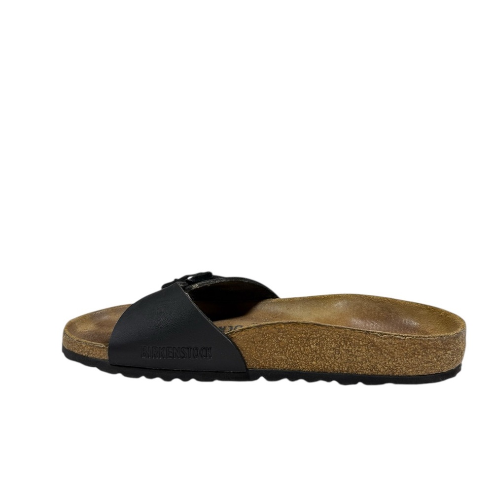 Birkenstock Madrid Black Sandals Women’s Size 5 Single Strap Buckle Cork Footbed - Picture 6 of 11